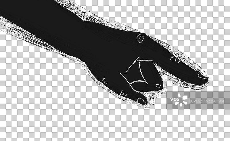 黑色的手指着插画元素图片素材