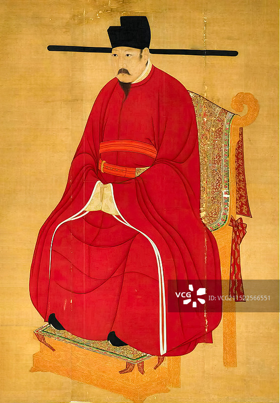 中国古代帝王画像，北宋，宋仁宗，赵祯图片素材