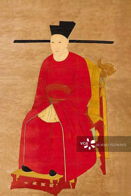 中国古代帝王画像，南宋，宋高宗，赵构图片素材