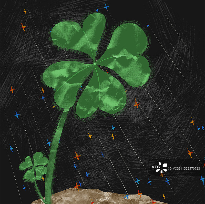 四叶草插画背景图片素材