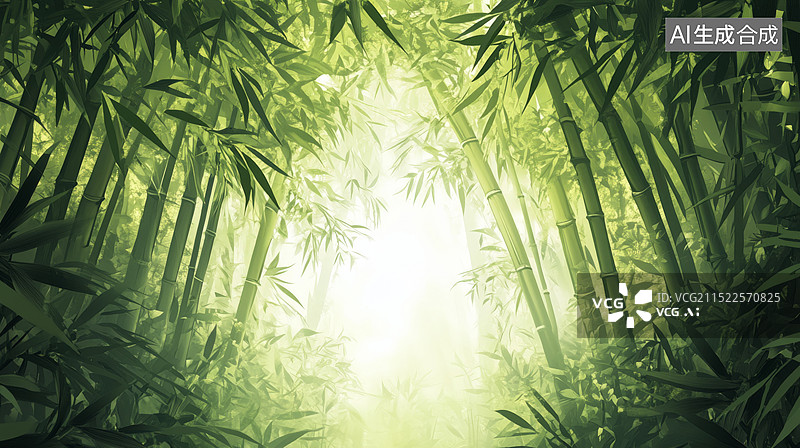 【AI数字艺术】绿色竹林背景图片素材