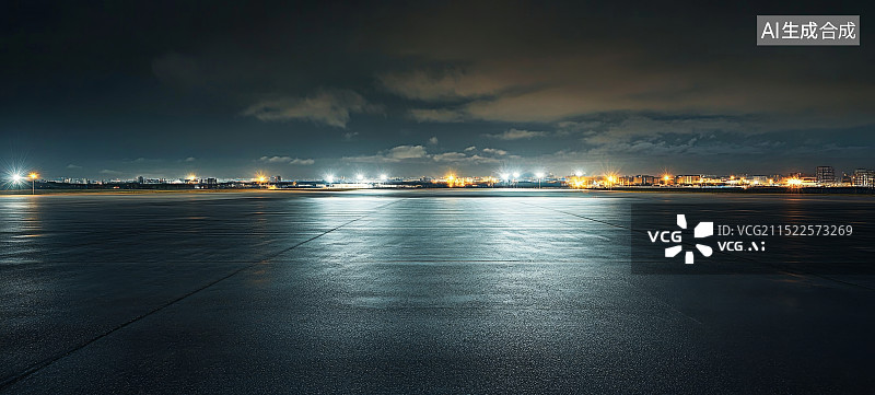 【AI数字艺术】公路和城市夜晚图片素材