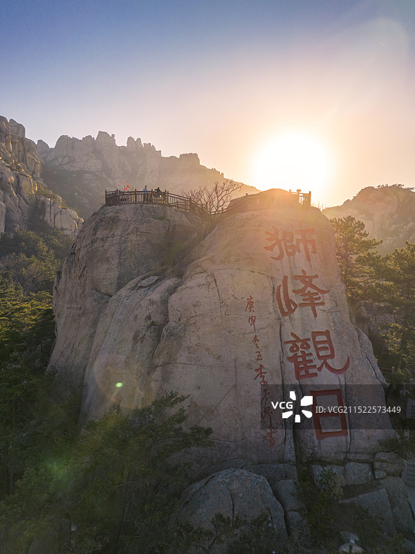 狮子峰日落图片素材