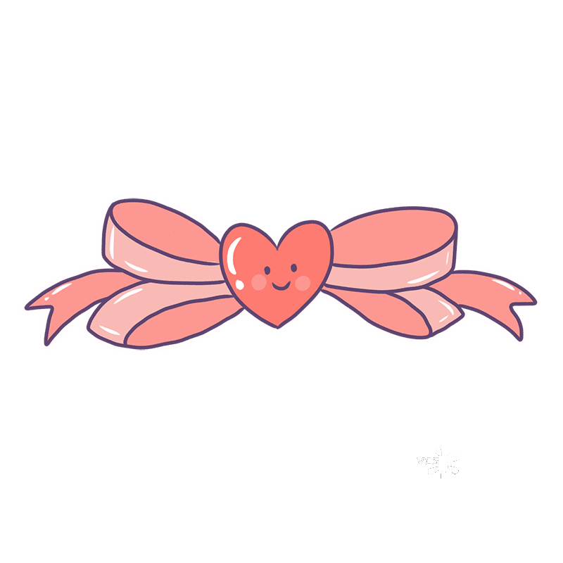 可爱的爱心蝴蝶结手绘插画图片素材