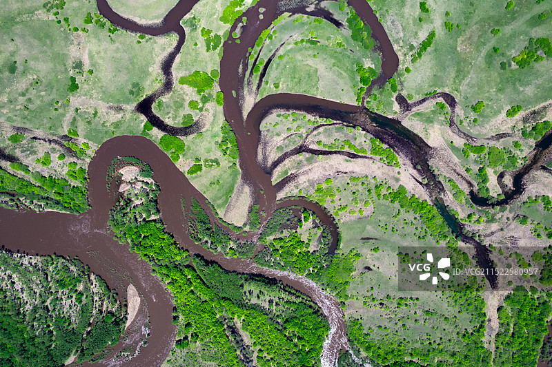 额尔古纳湿地航拍图片素材