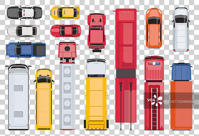 城市公共交通车辆俯视图：出租车图片素材