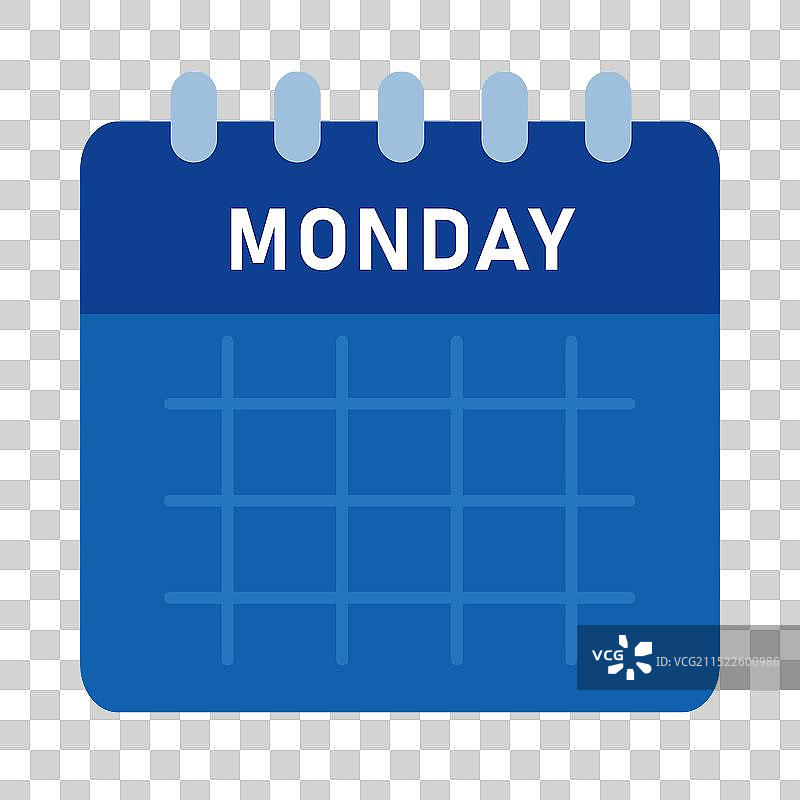 星期一图标日历选择日蓝色符号图片素材
