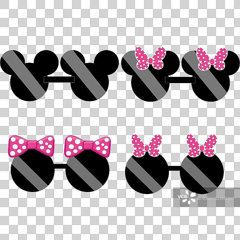 米老鼠和米妮老鼠太阳镜套装图片素材