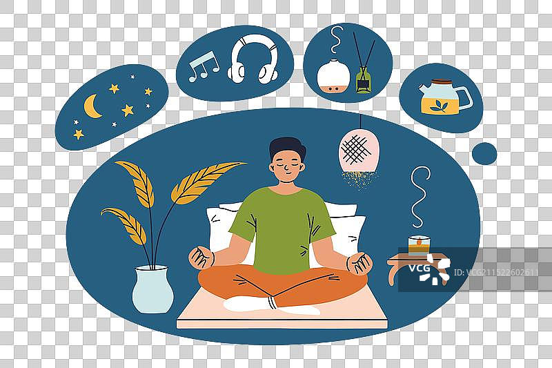 睡前放松图片素材