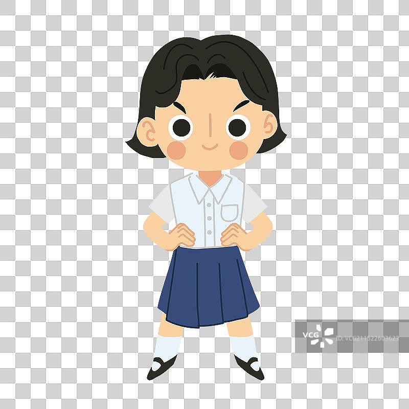 可爱的泰国卡通学生角色图片素材