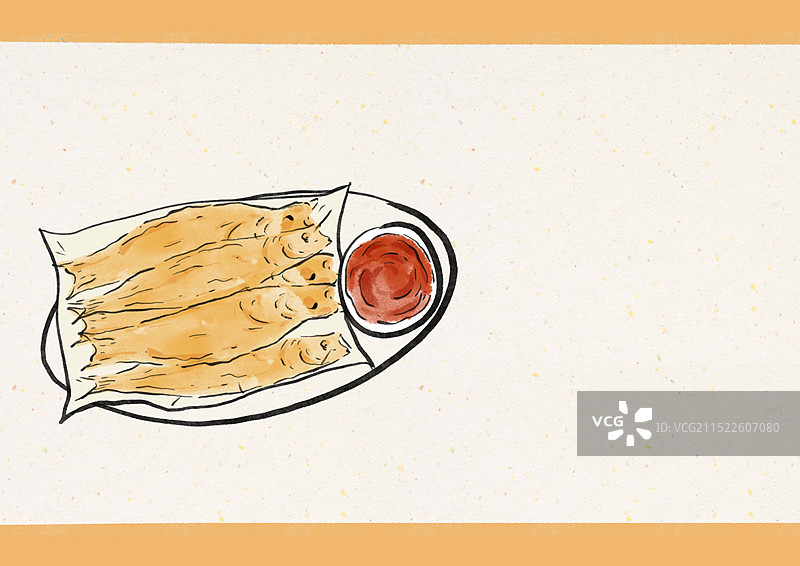 国潮风威海美食插画图片素材