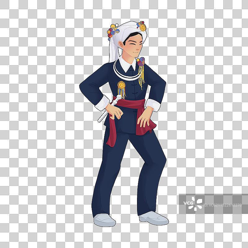 扁平风格五十六个民族阿昌族人物插画图片素材