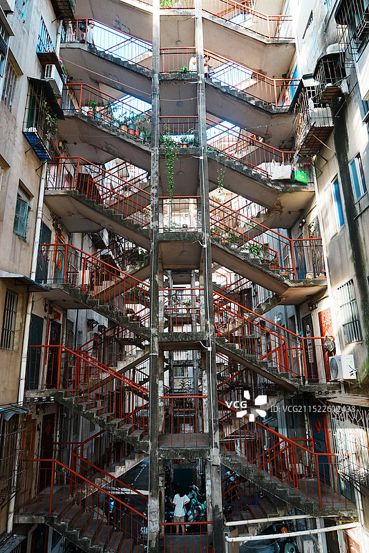 南宁唐山路鸳鸯楼老建筑居民楼民居建筑摄影图片素材