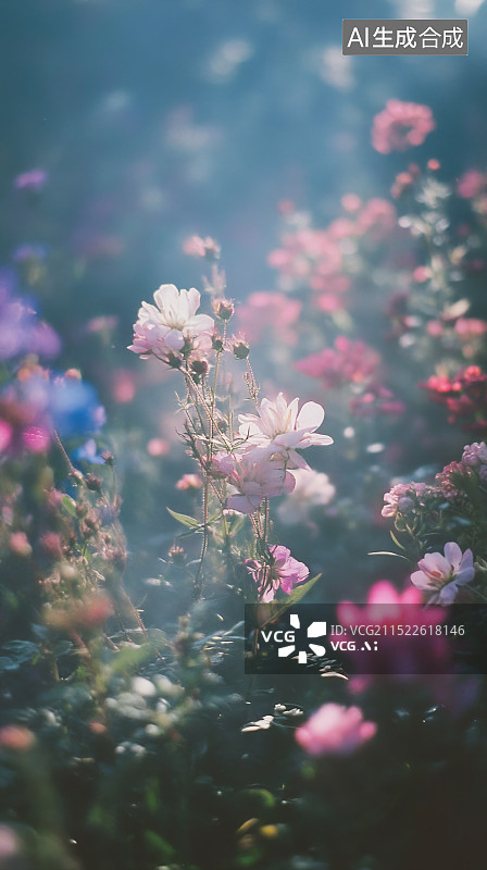 【AI数字艺术】花海 雏菊 低视角图片素材