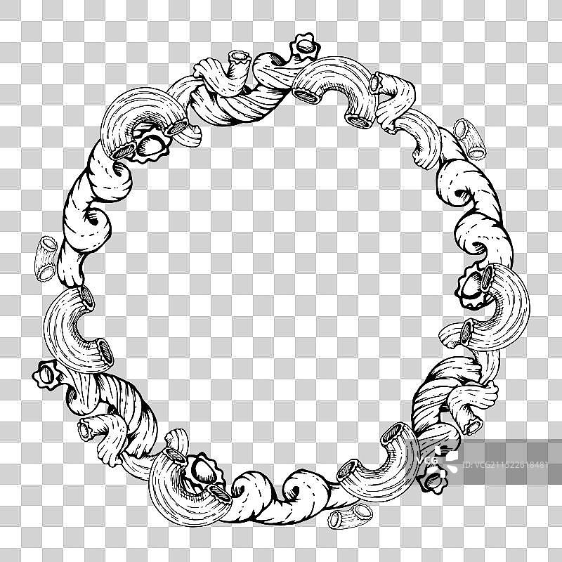 手绘墨水意大利面种类图片素材