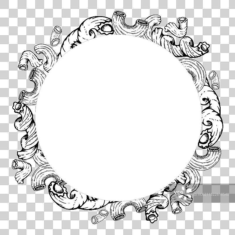 手绘墨水意大利面种类图片素材