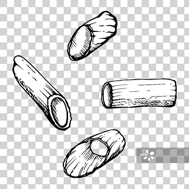 手绘墨水意大利面美食（Penne）图片素材