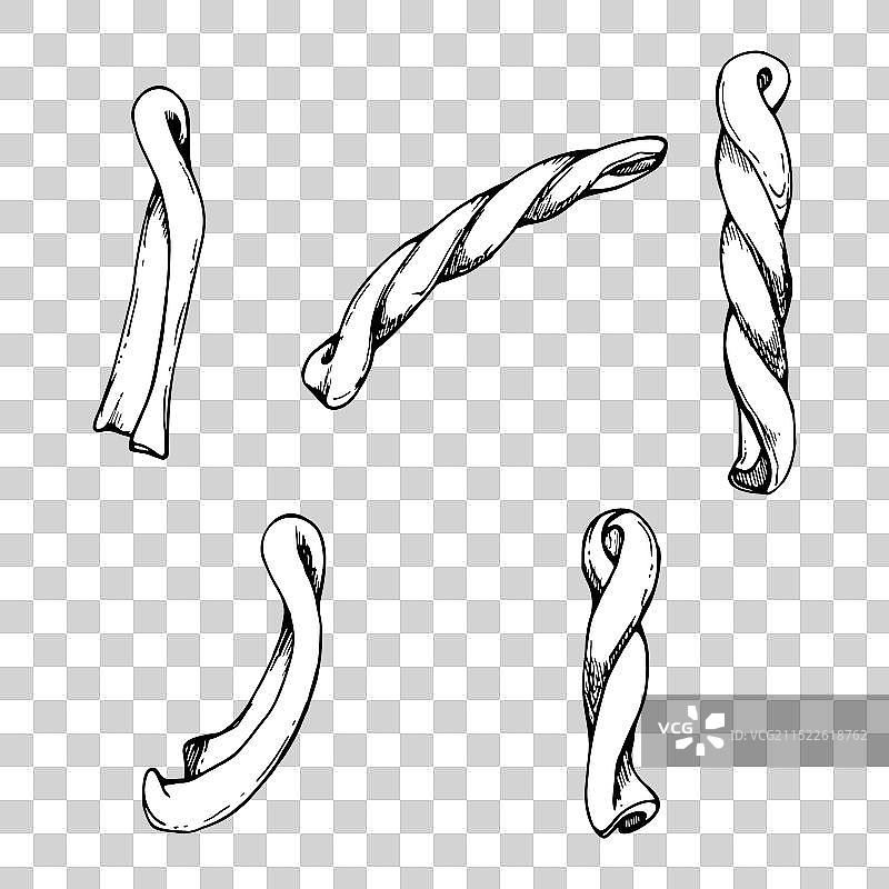 手绘墨水意大利面种类图片素材