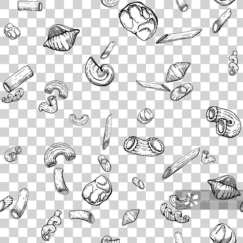 手绘墨水意大利面图片素材