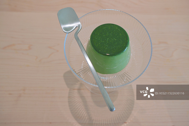 抹茶布丁甜品图片素材