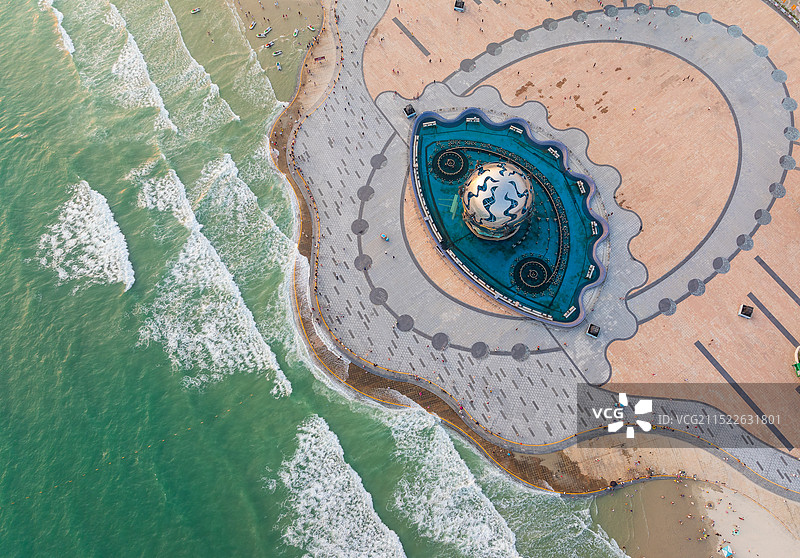 俯拍北海银滩风光图片素材