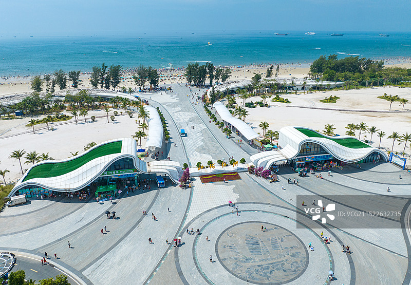 广西北海银滩航拍图片素材