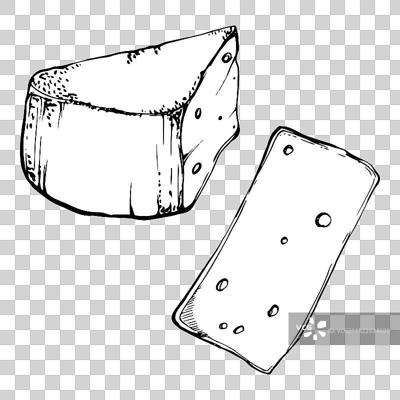 手绘墨水帕尔马干酪图片素材