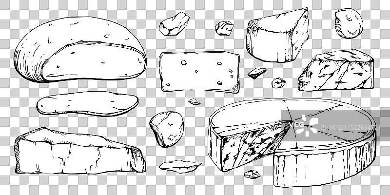 手绘墨水奶酪图片素材