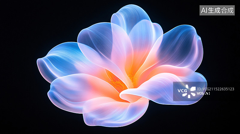 【AI数字艺术】绚丽的光影花朵背景图片素材