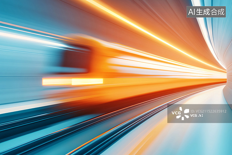 【AI数字艺术】动感的光影轨迹速度背景图片素材