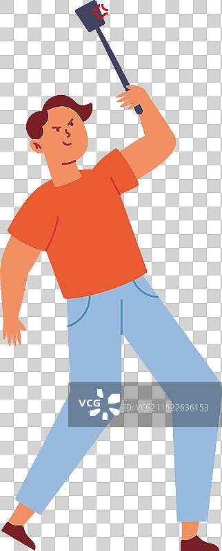 男子用苍蝇拍猛烈击打蚊子图片素材