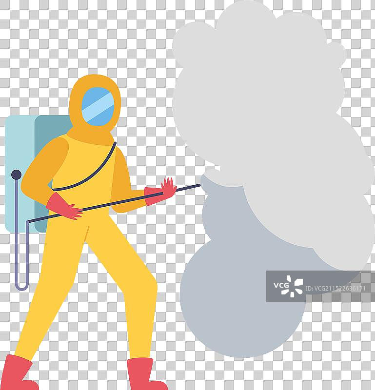 男人喷洒杀虫剂控制登革热图片素材