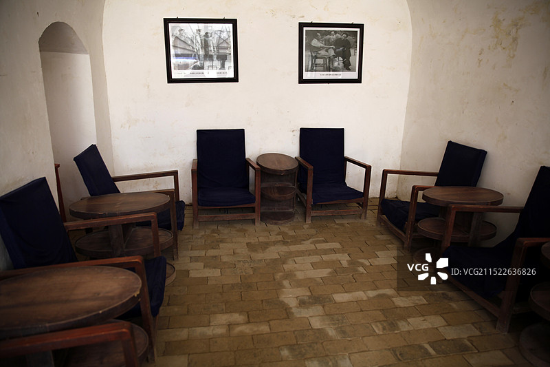 陕西延安枣园毛泽东旧居图片素材