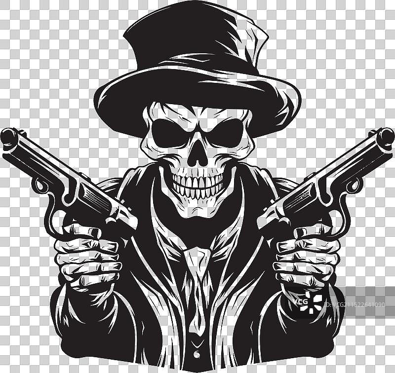 持枪骷髅骨架齐射标志图片素材