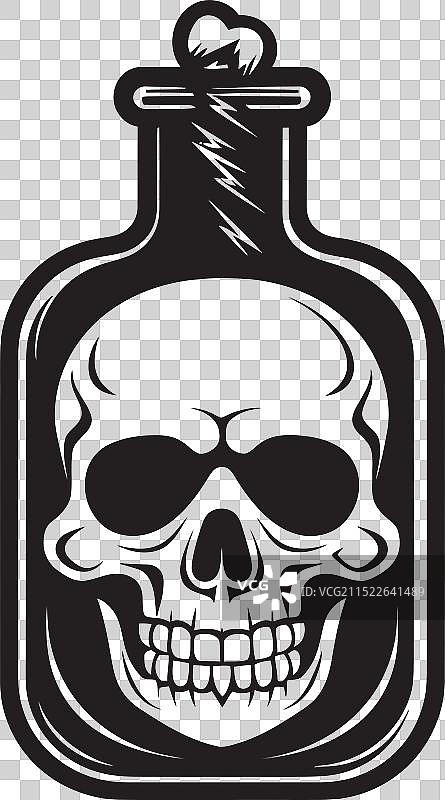 瓶装幽灵烈性酒骷髅图形设计图片素材