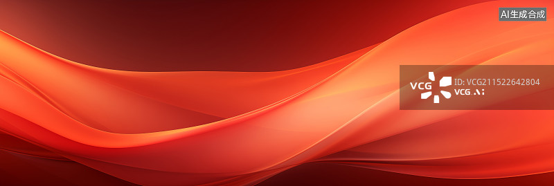 【AI数字艺术】抽象红色波浪背景海报图片素材