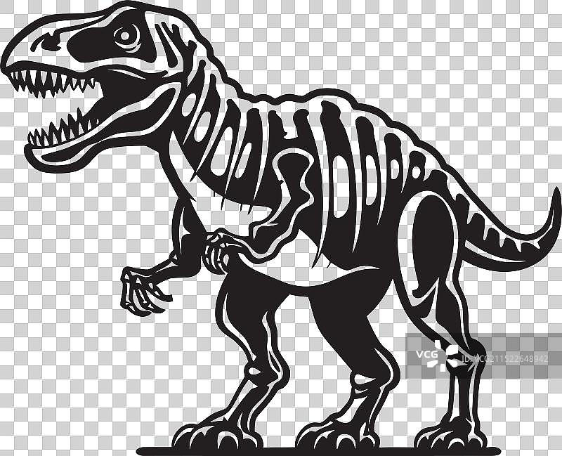 中生代霸王龙骨骼标志图片素材