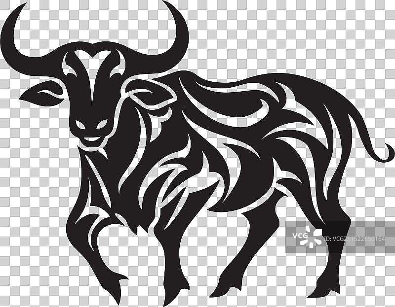 太平洋牛科动物塔希提风格公牛部落图标图片素材