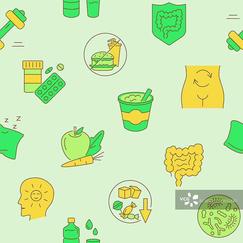 消化系统健康无缝图案图片素材