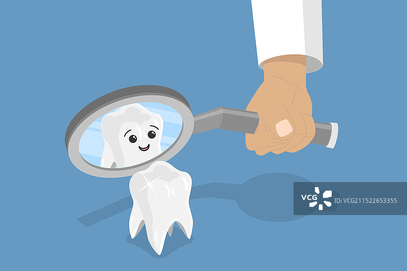 2.5D扁平风格牙科概念图片素材