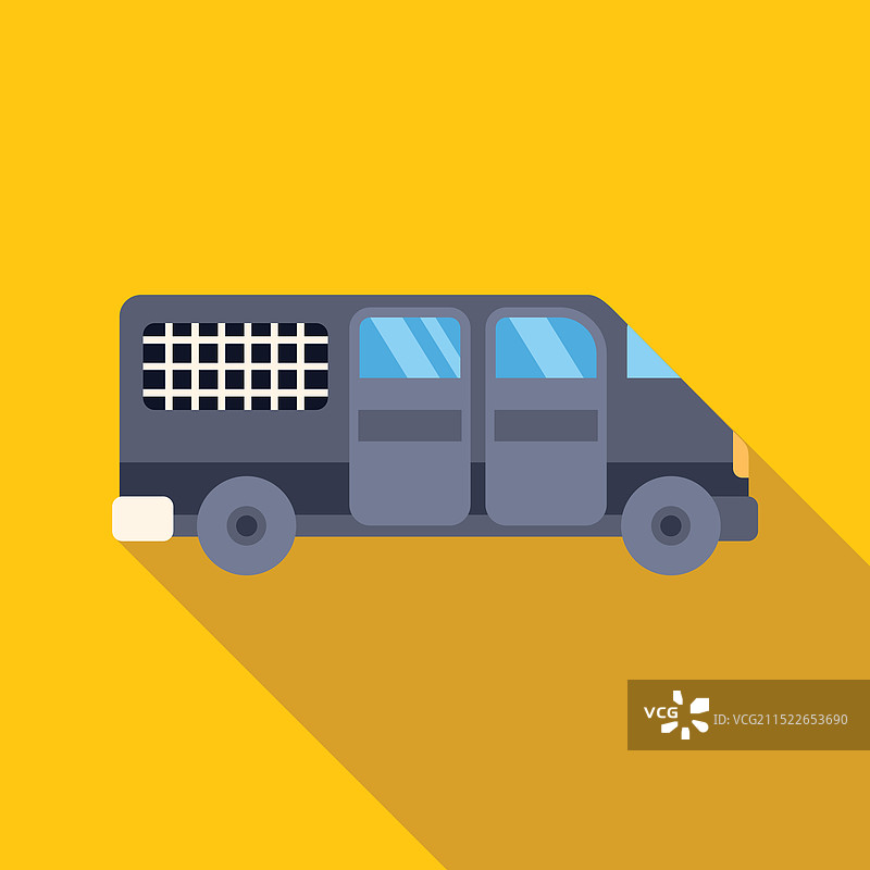 黑色警车押运犯人图片素材