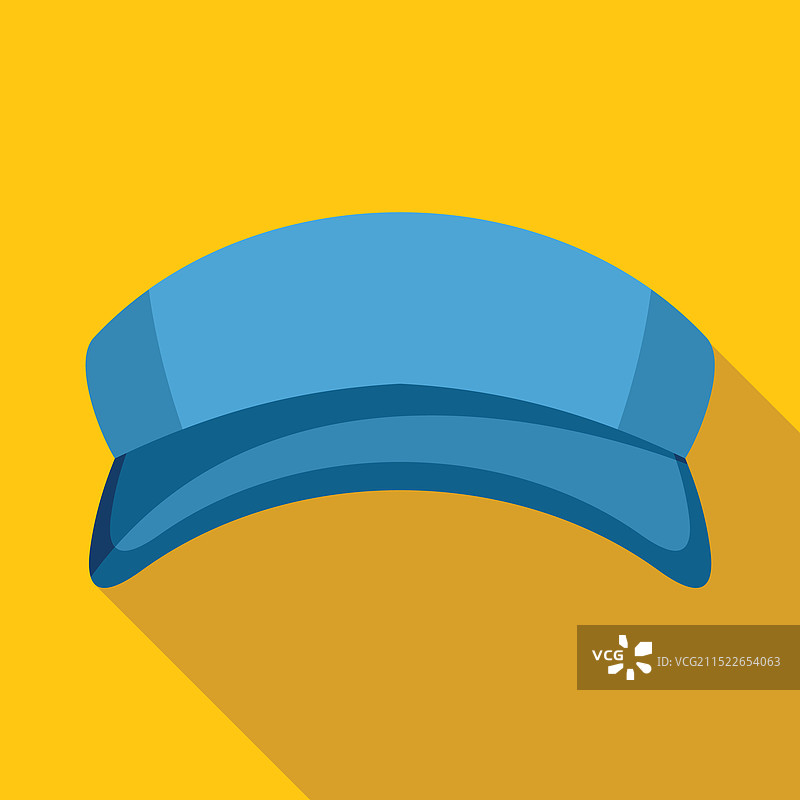 蓝色棒球帽在黄色背景上投下阴影图片素材