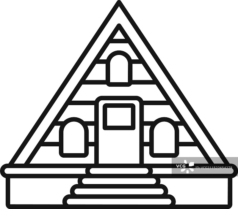 带楼梯的埃及金字塔建筑正面图图片素材