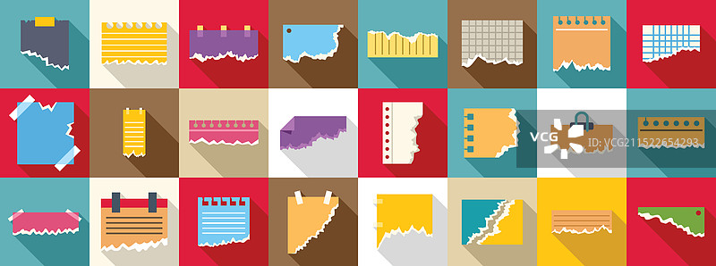 撕裂的纸张便签图标图片素材