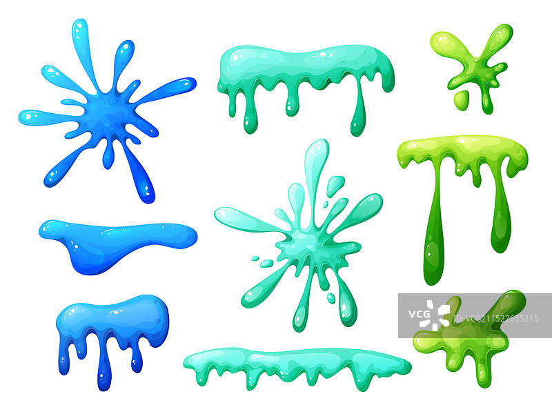 卡通黏液彩色滴落图片素材