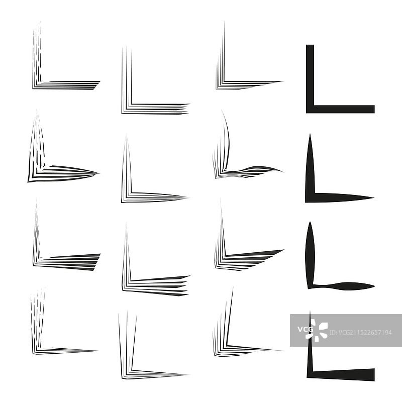 拐角形状的动态抽象黑色线条图片素材