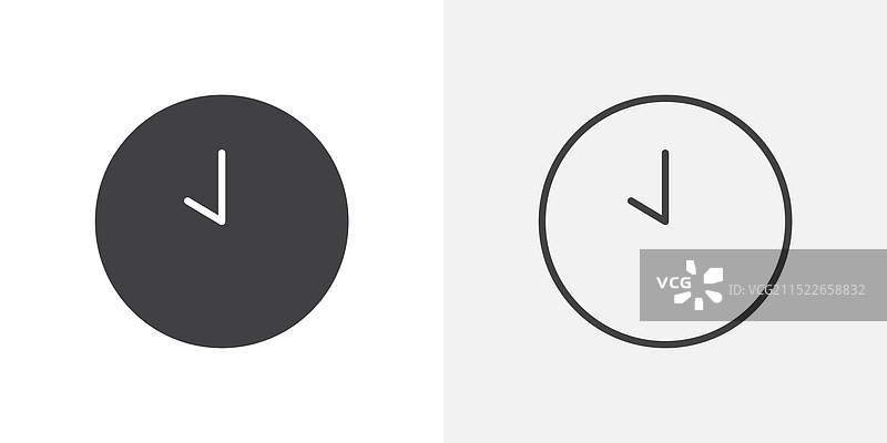 扁平简约时钟图标设计图片素材