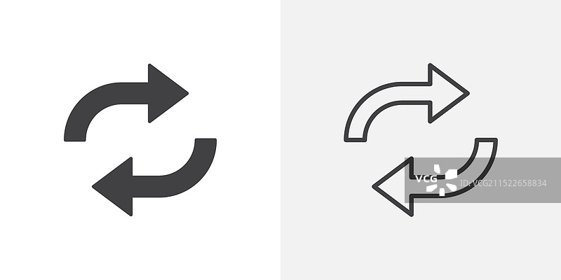 扁平简约的刷新图标设计图片素材