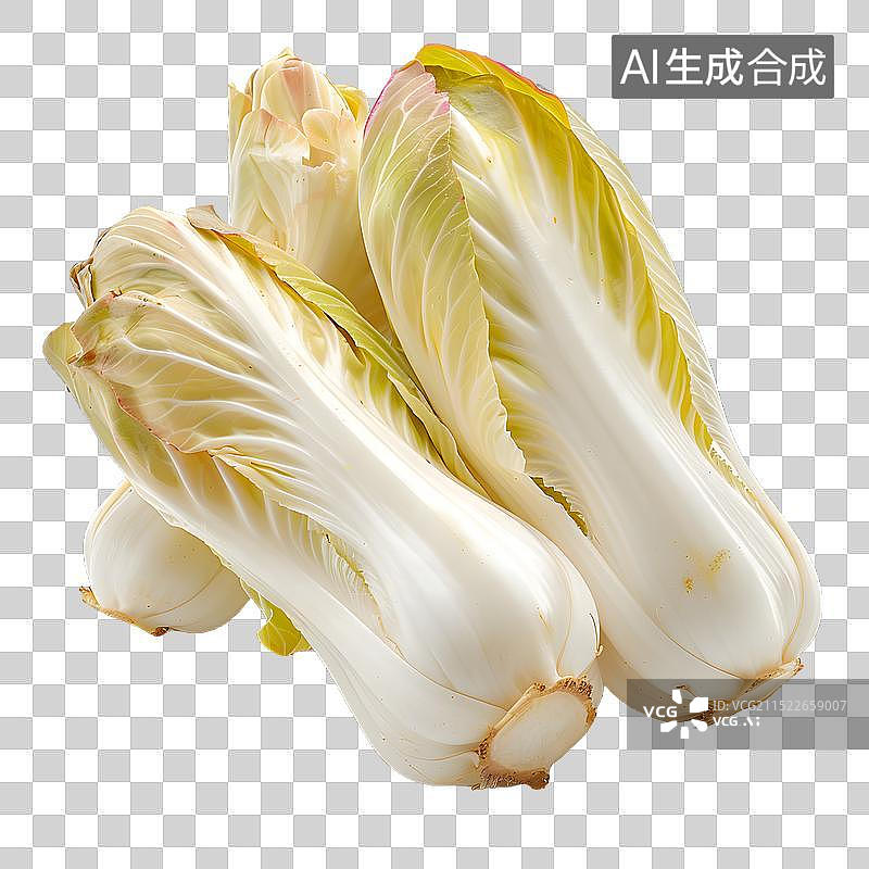 【AI数字艺术】[免抠PNG素材]新鲜苦苣菜，白色背景图片素材