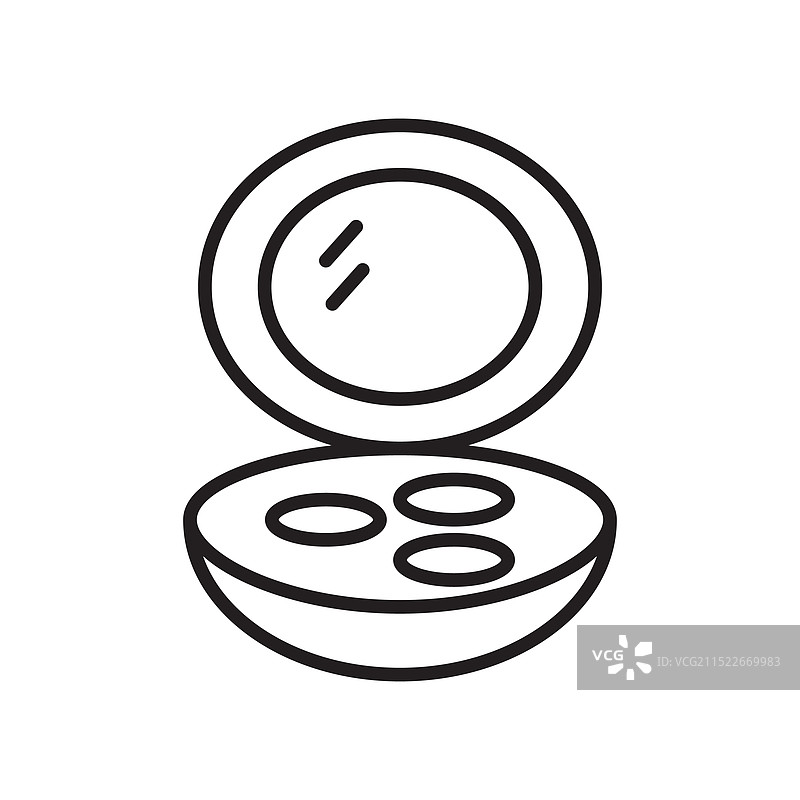 带镜子图标的女性化妆品粉饼套装图片素材